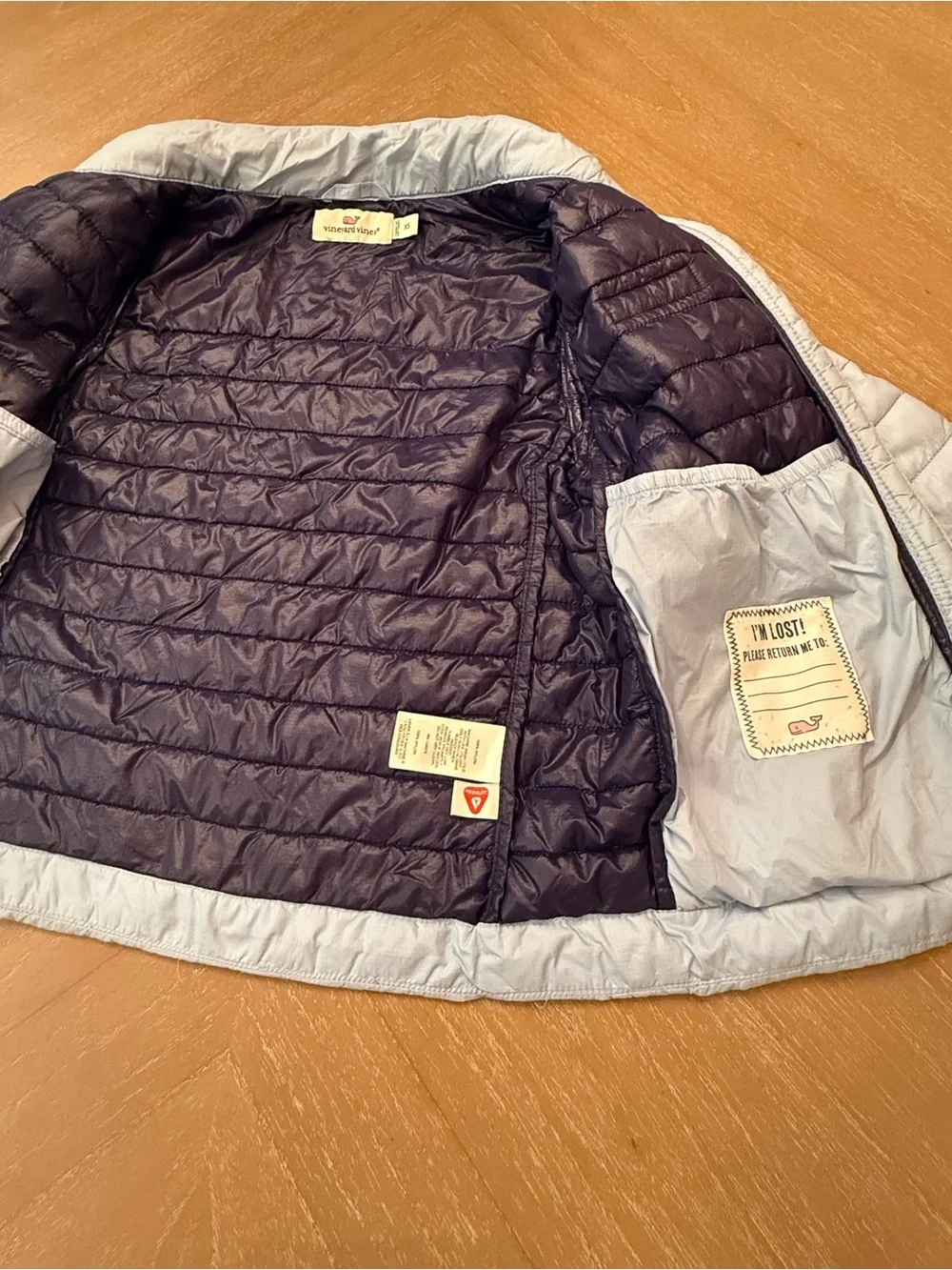 Vineyard Vines Light Blue Kids Quilted Puffer Jacket